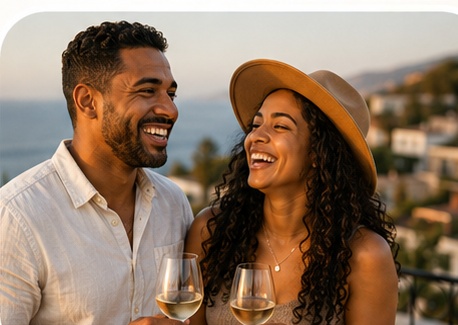 Latino couple enjoying a relaxed evening together